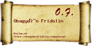Obagyán Fridolin névjegykártya